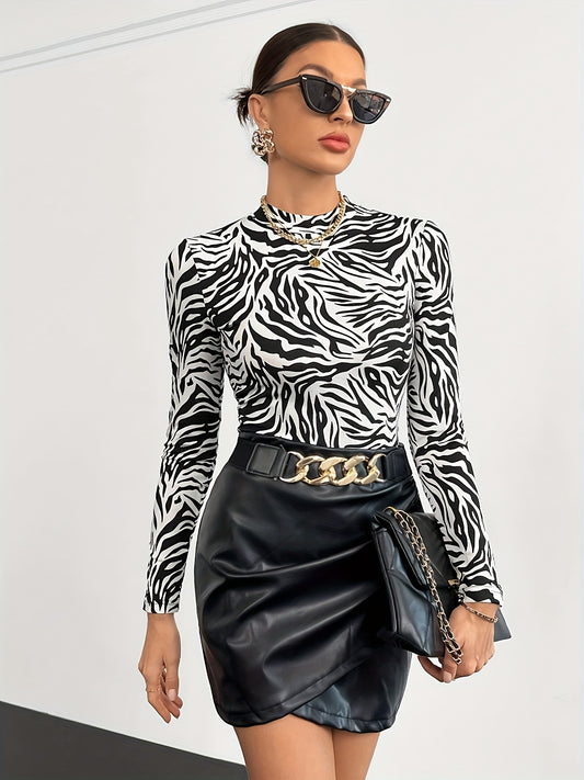 Eva - Zebra Print Coltrui Blouse