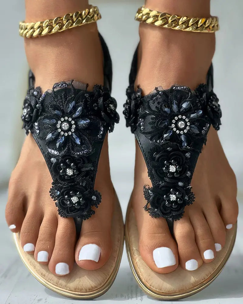 Lucy - Zomerse Slingback Sandalen met Rhinestones