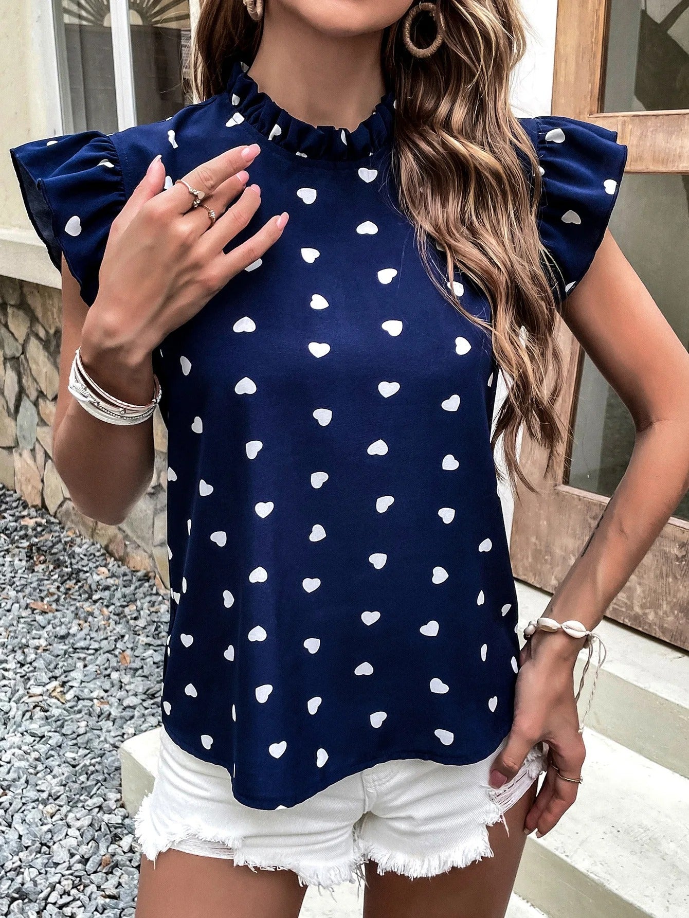 Elena - Romantische hartenblouse