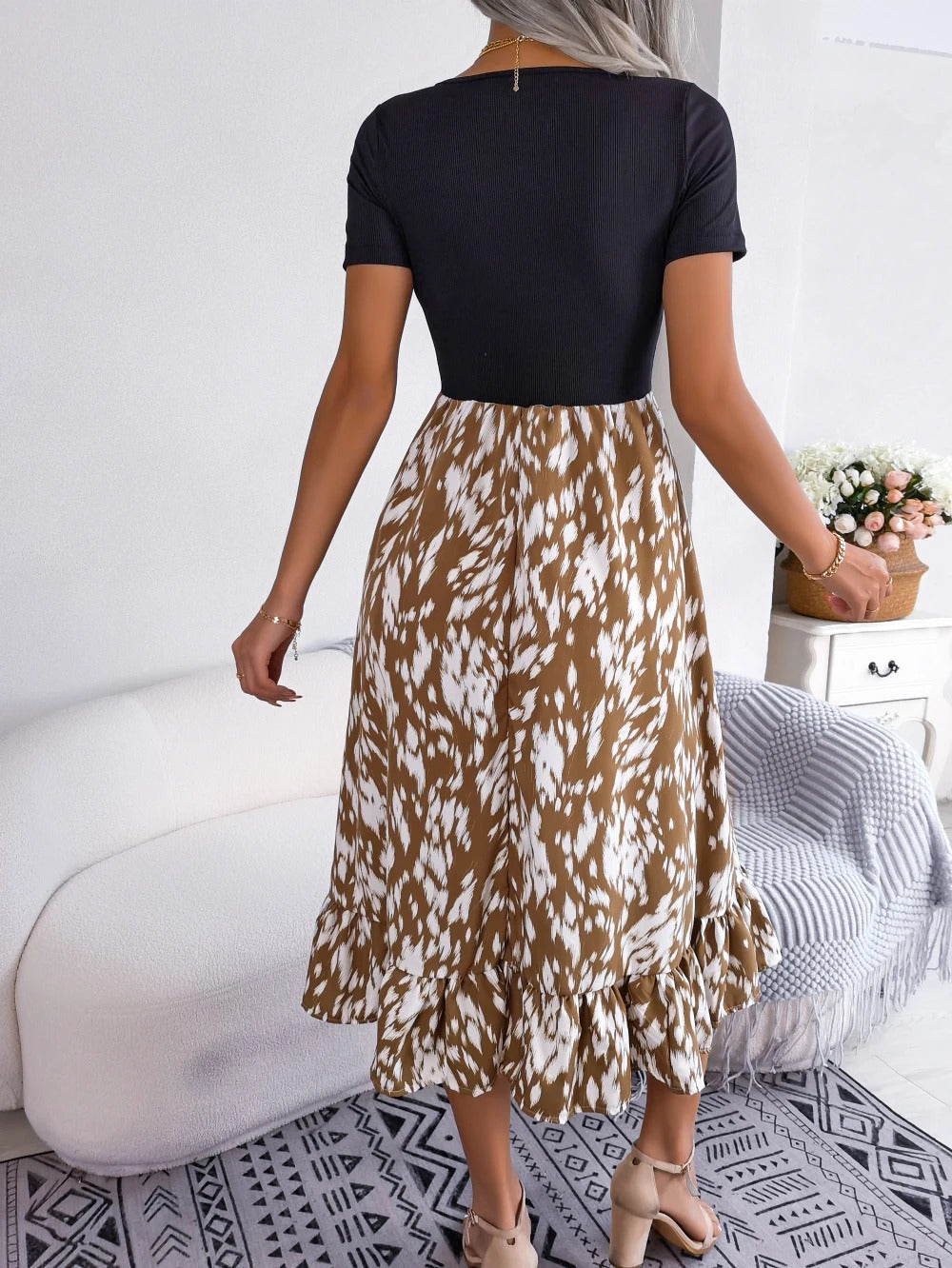 Hazel - Luipaardprint Midi Jurk