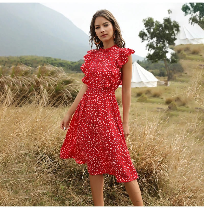 ESME - FLORAL HEART PRINT SUMMER DRESS