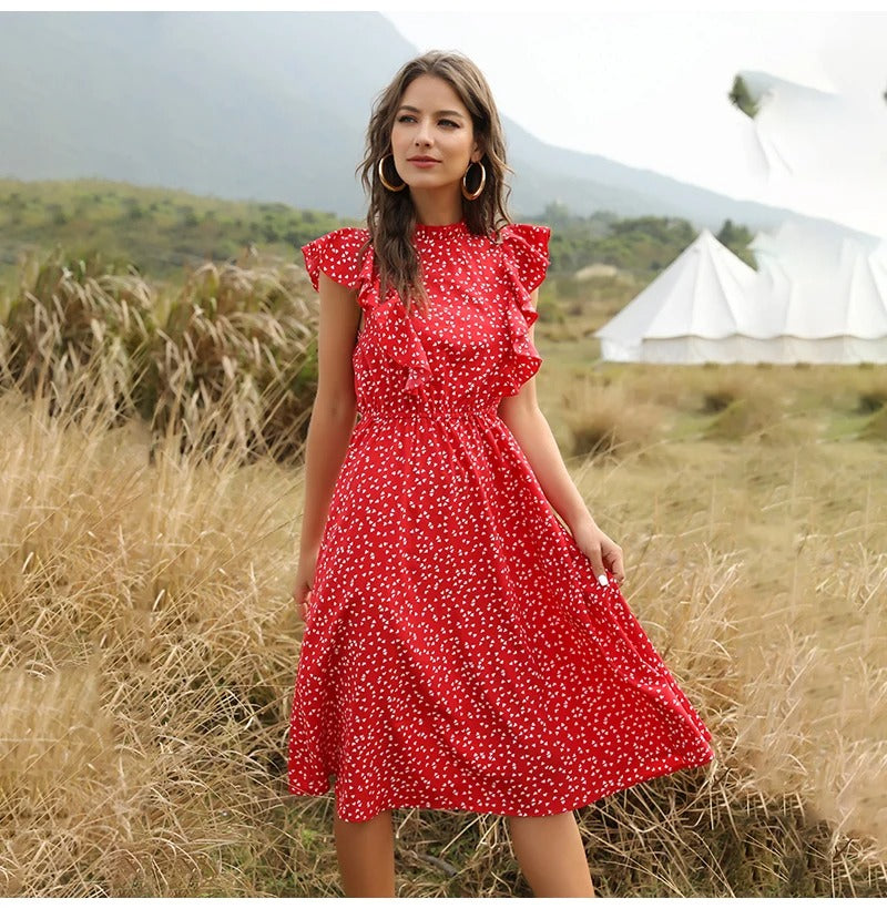 ESME - FLORAL HEART PRINT SUMMER DRESS