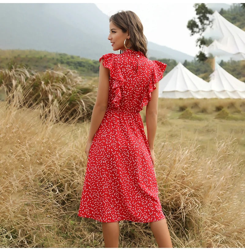 ESME - FLORAL HEART PRINT SUMMER DRESS