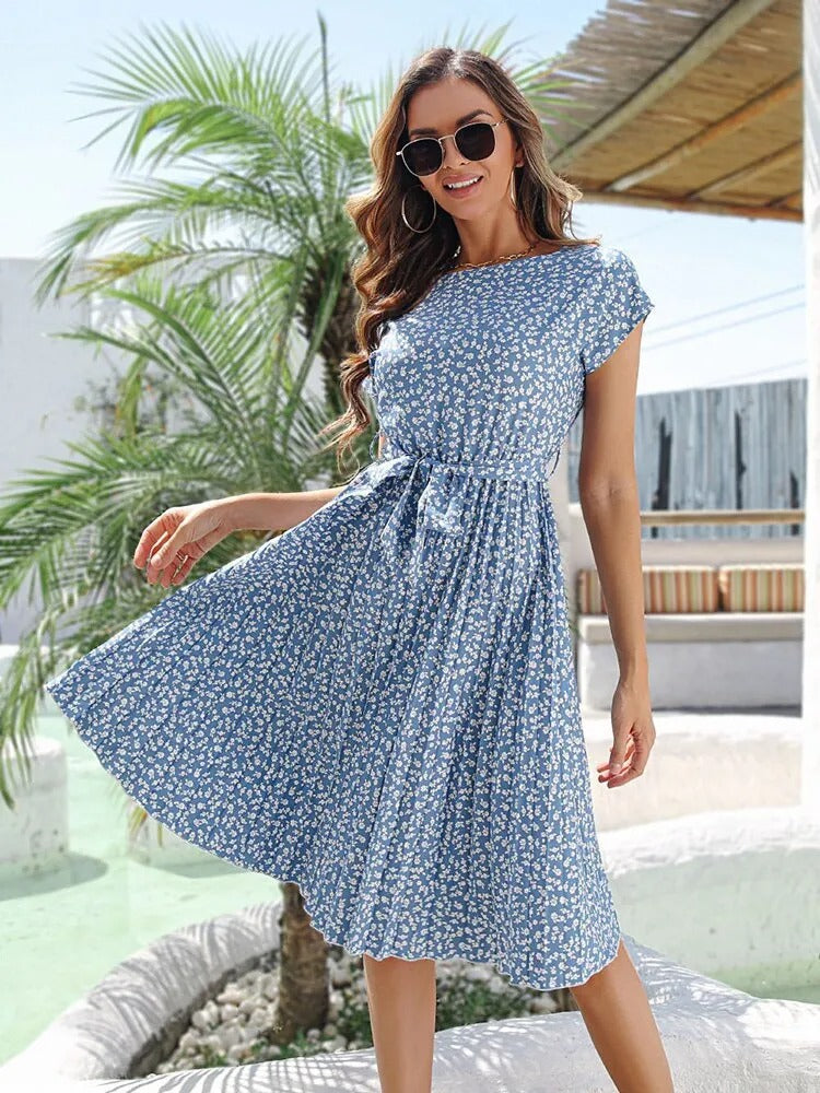 Lily - Bloemige Maxi Jurk met Hoge Taille