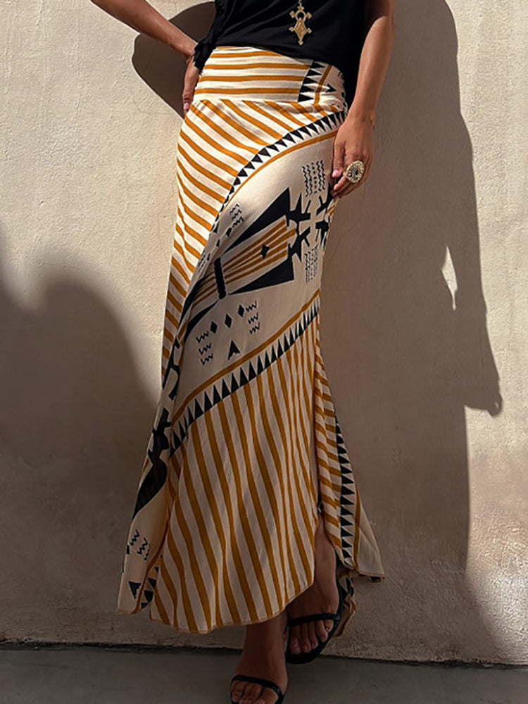 Eva - Elegante Maxi-Rok met Print