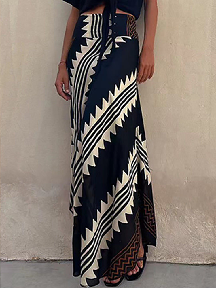 Eva - Elegante Maxi-Rok met Print