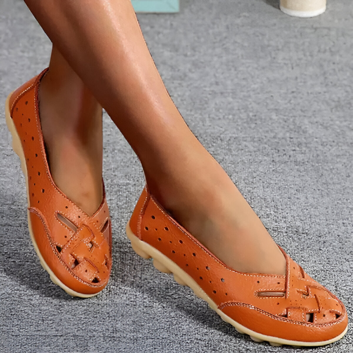 Leah - Ademende Leder Loafers