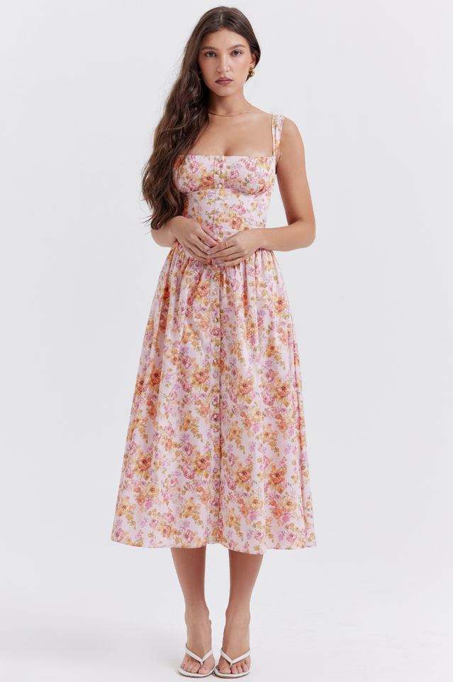 Yvette - Bloemenprint Midi Jurk