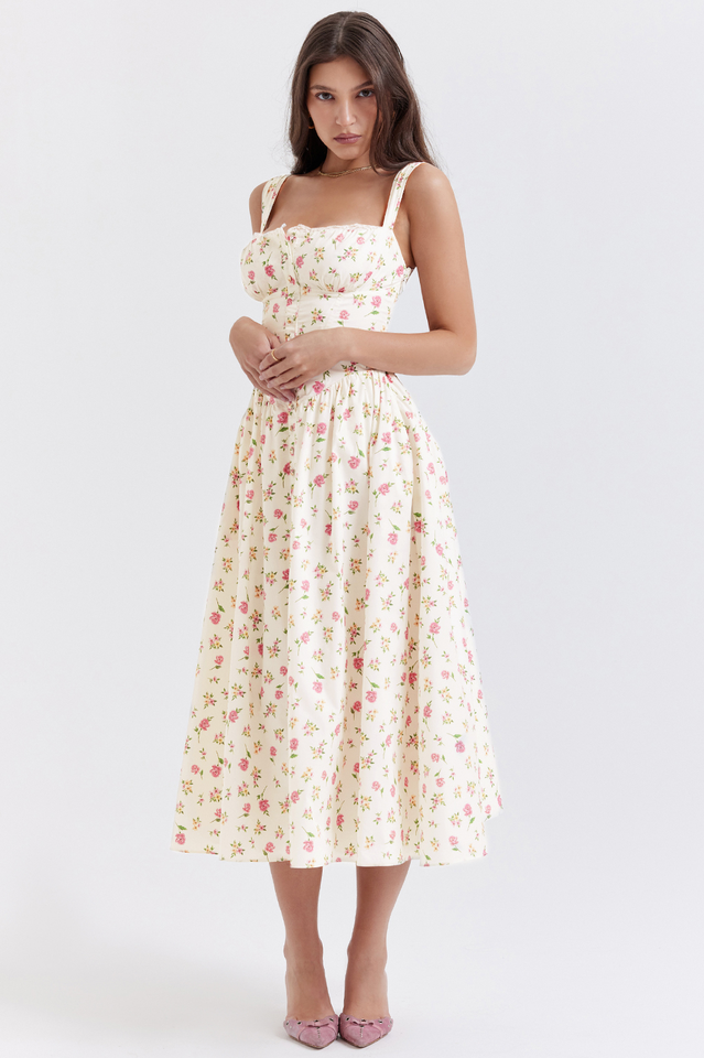 Yvette - Bloemenprint Midi Jurk