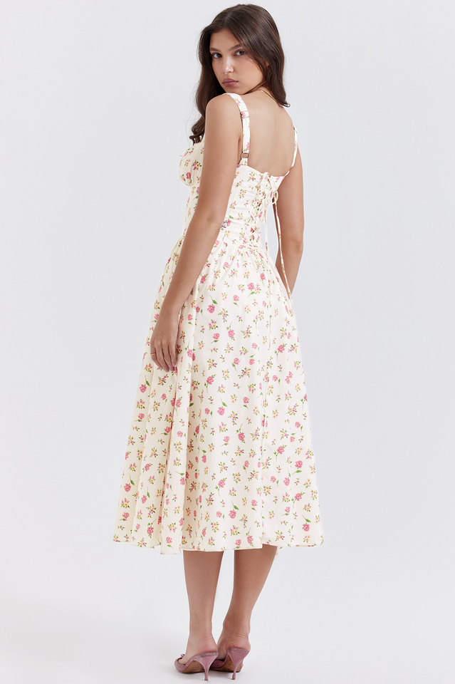 Yvette - Bloemenprint Midi Jurk