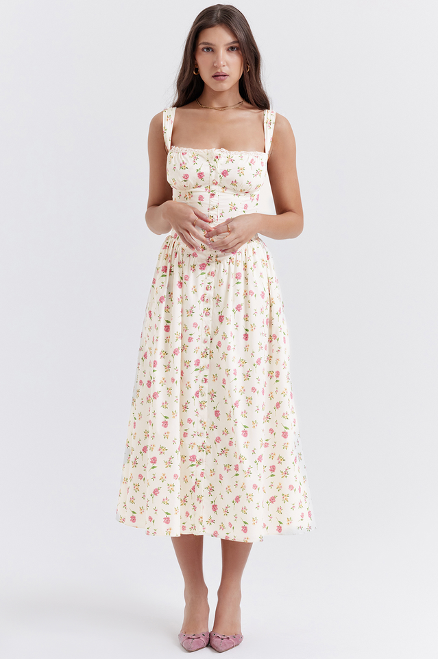 Yvette - Bloemenprint Midi Jurk