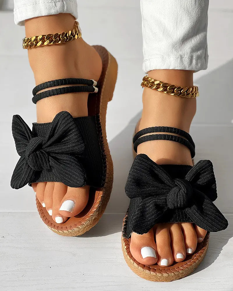 Emily - Peep-toe Sandalen met Strik