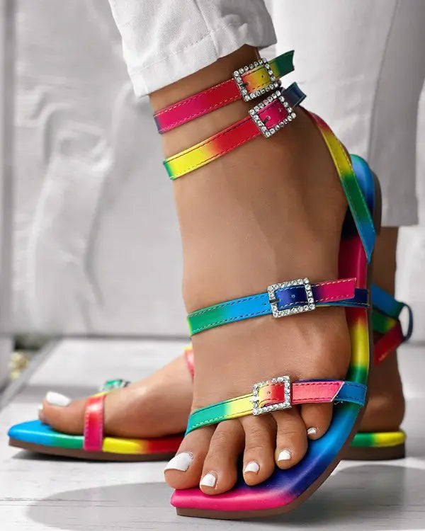 Abigail - Colorblock Enkelband Sandalen