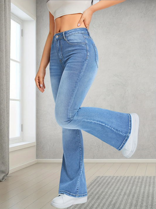 Anne - Lichtblauwe Stretch Bootcut Jeans