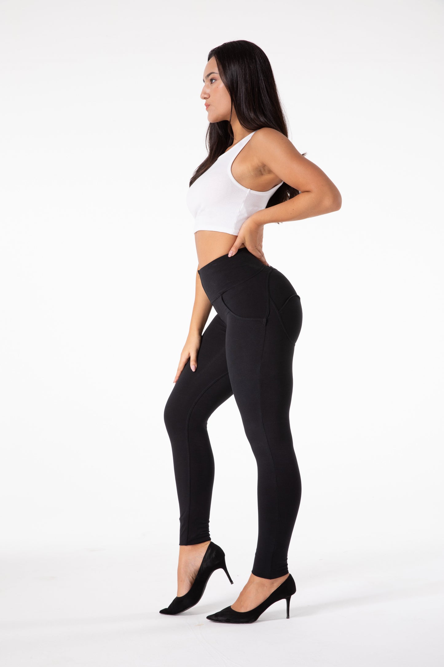 Lily - Strakke Zwarte Legging met Hoge Taille