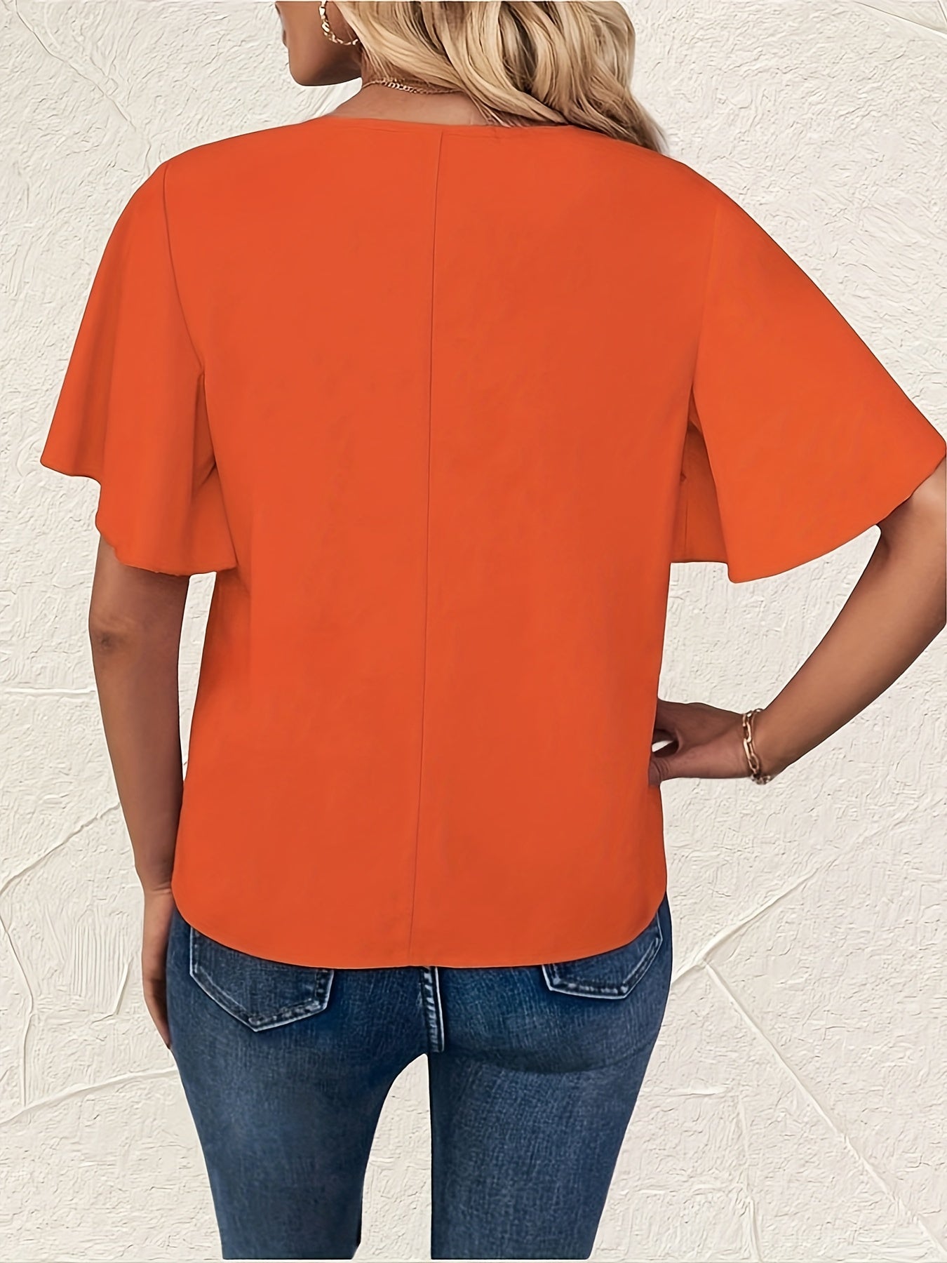 Eva - Oranje V-hals Blouse