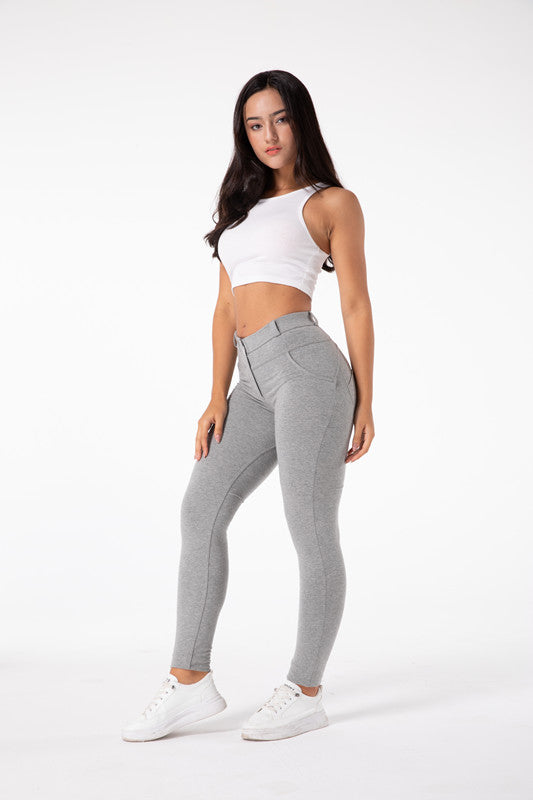 Ava - Strakke Hoge Taille Lichtgrijze Legging