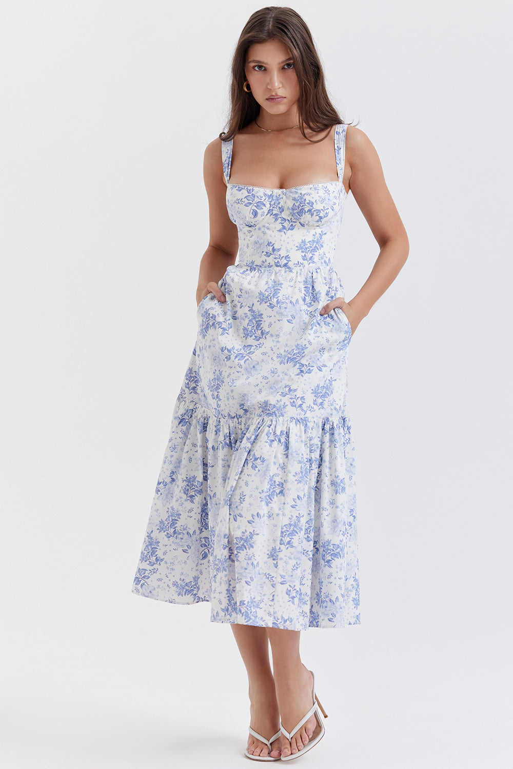 Sophie - Zomerse Bloemen Midi Jurk