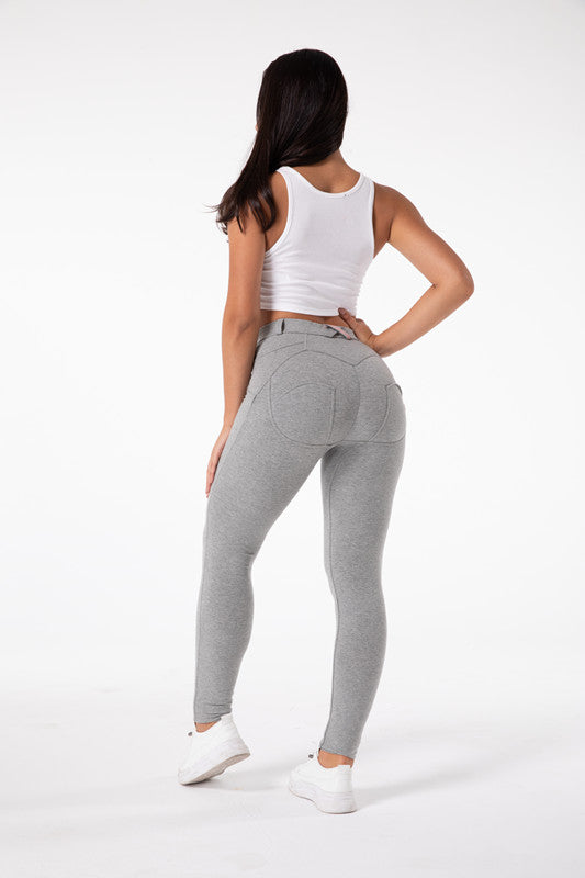 Ava - Strakke Hoge Taille Lichtgrijze Legging