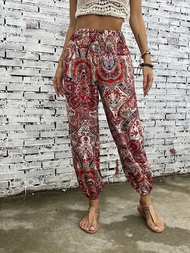 Leona - Boho Broek met Etnische Print