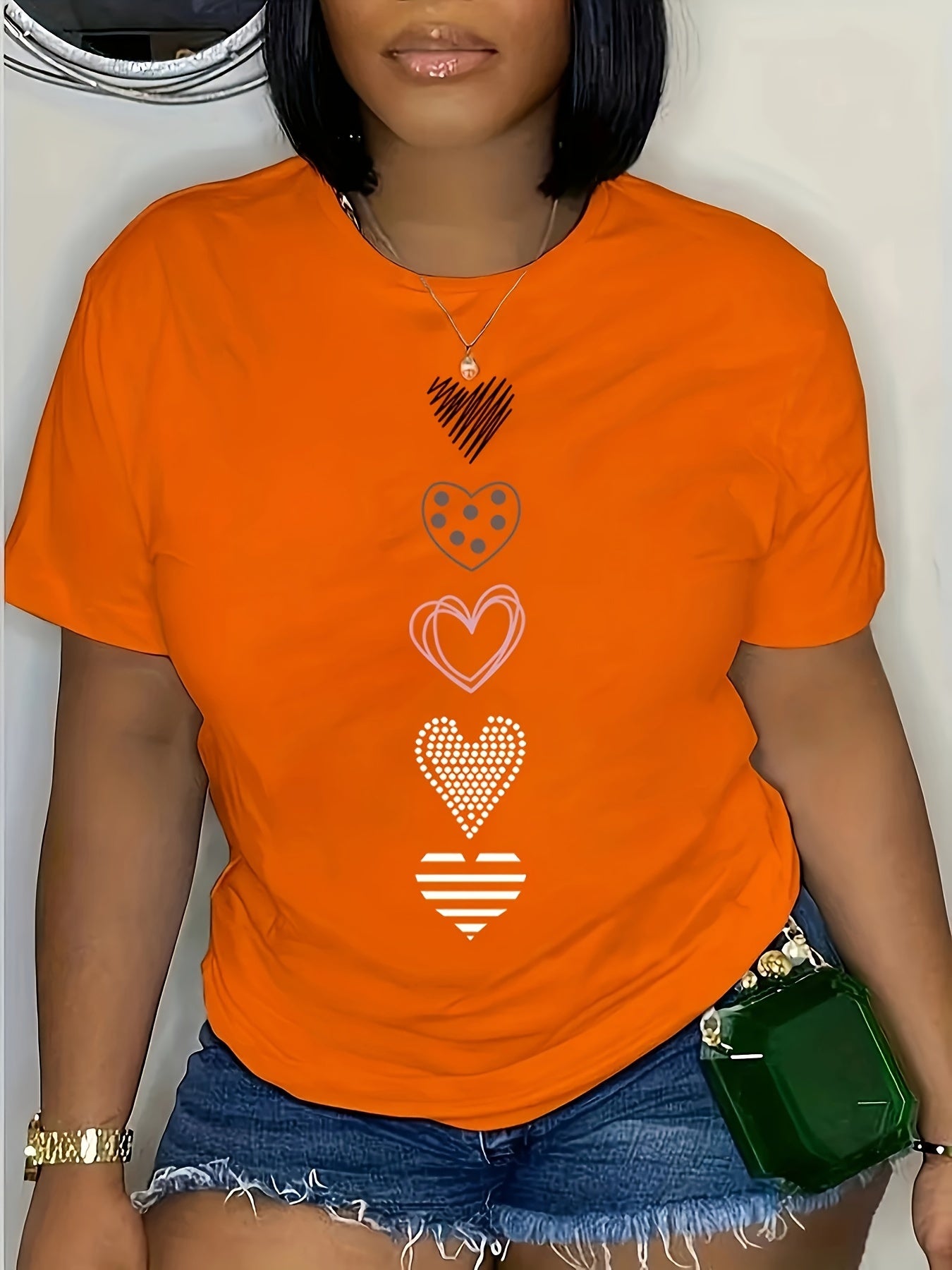 Paloma - Oranje T-shirt met Hartprint