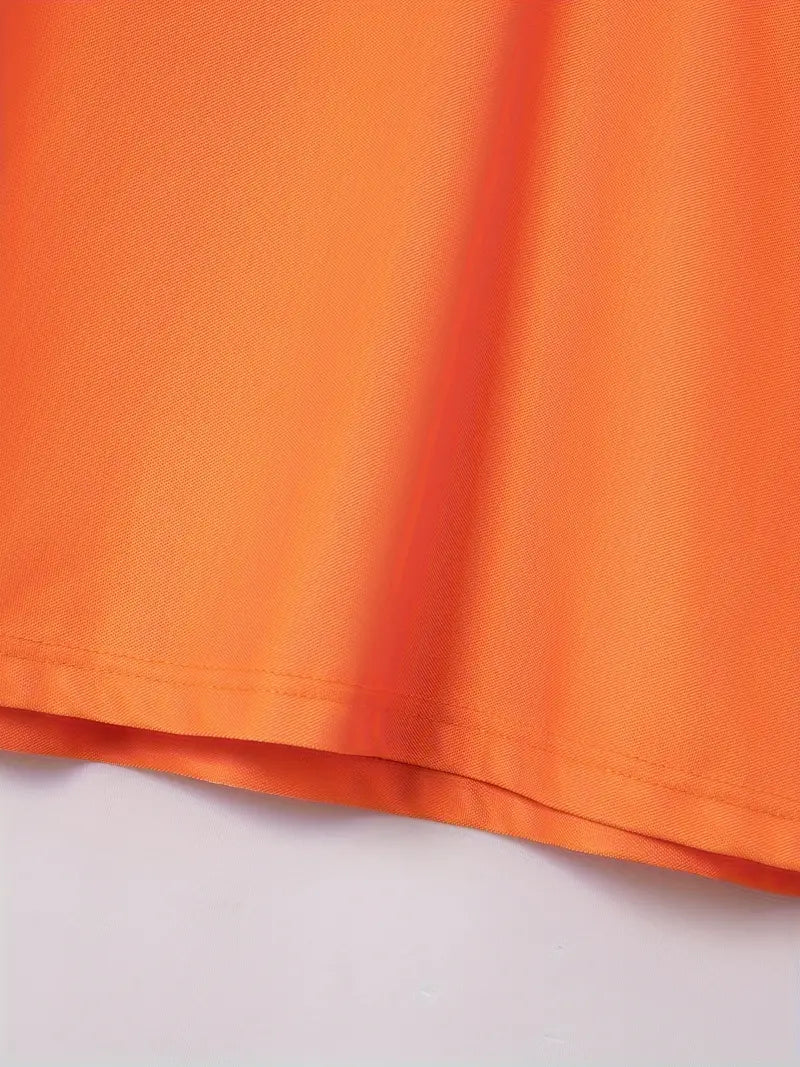 Lucas - Oranje Mesh Print Overhemd