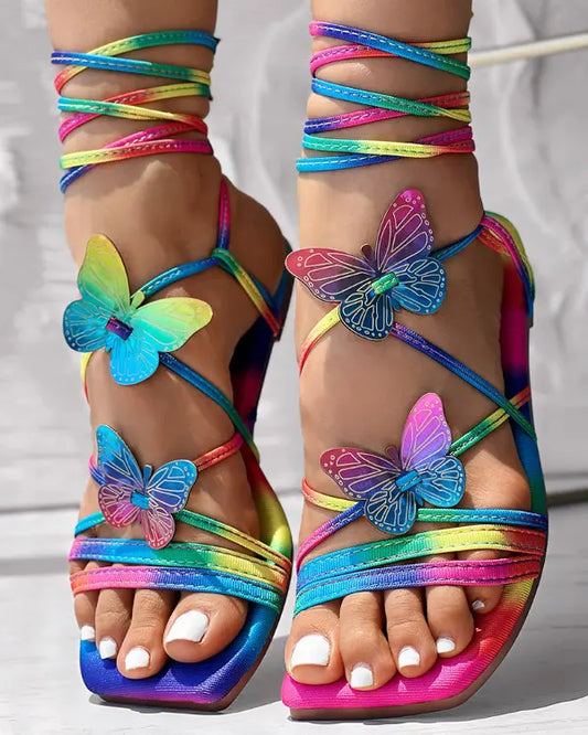 Nora - Vlinder Regenboog Sandalen