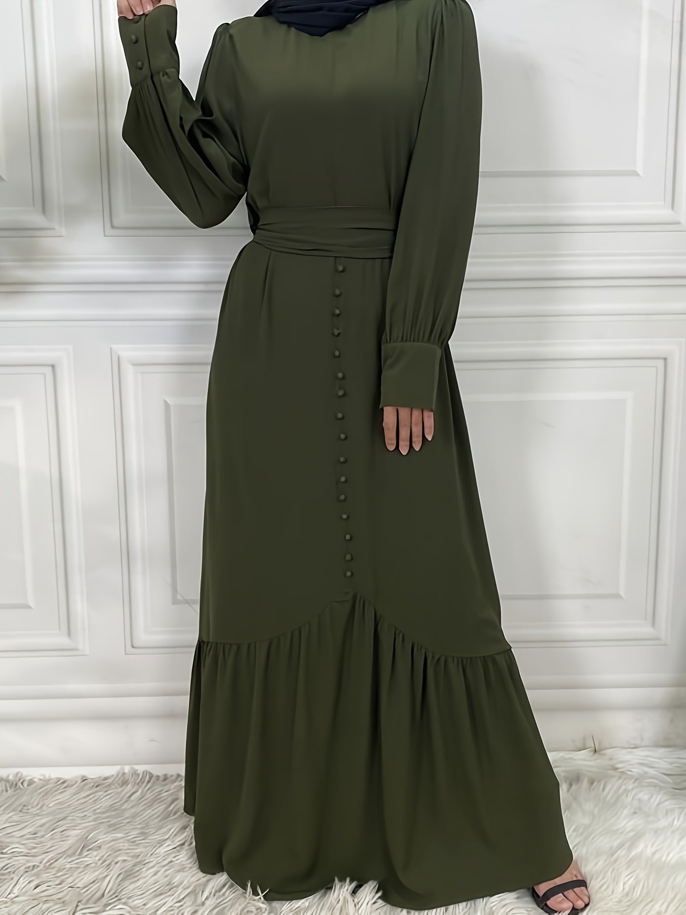 Sofia - Elegante Maxi Kaftan Abaya met Ruches