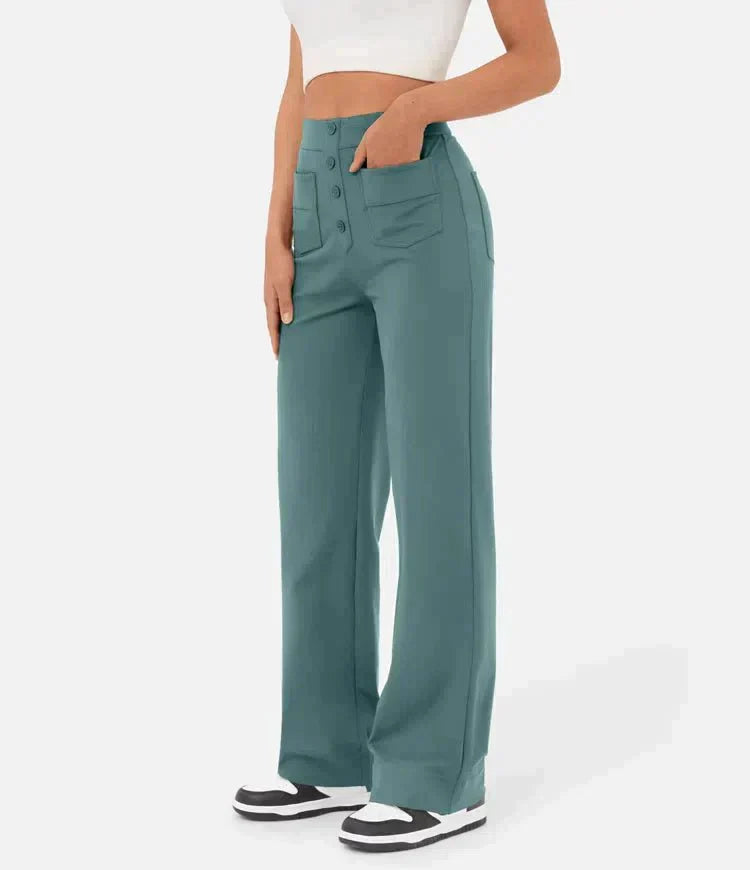 Lisa - High-Waisted Elastische Casual Broek