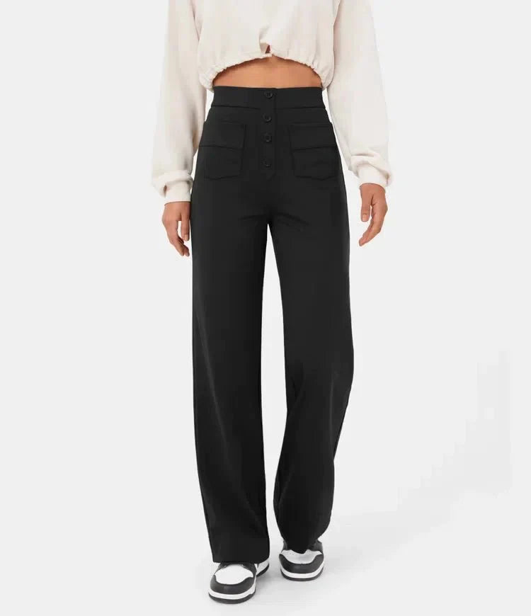 Lisa - High-Waisted Elastische Casual Broek