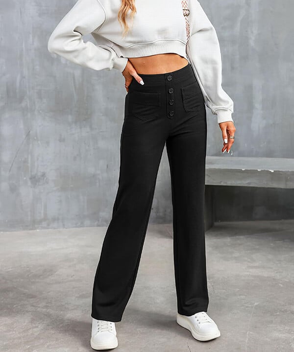 Lisa - High-Waisted Elastische Casual Broek