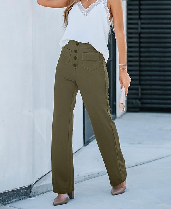 Lisa - High-Waisted Elastische Casual Broek