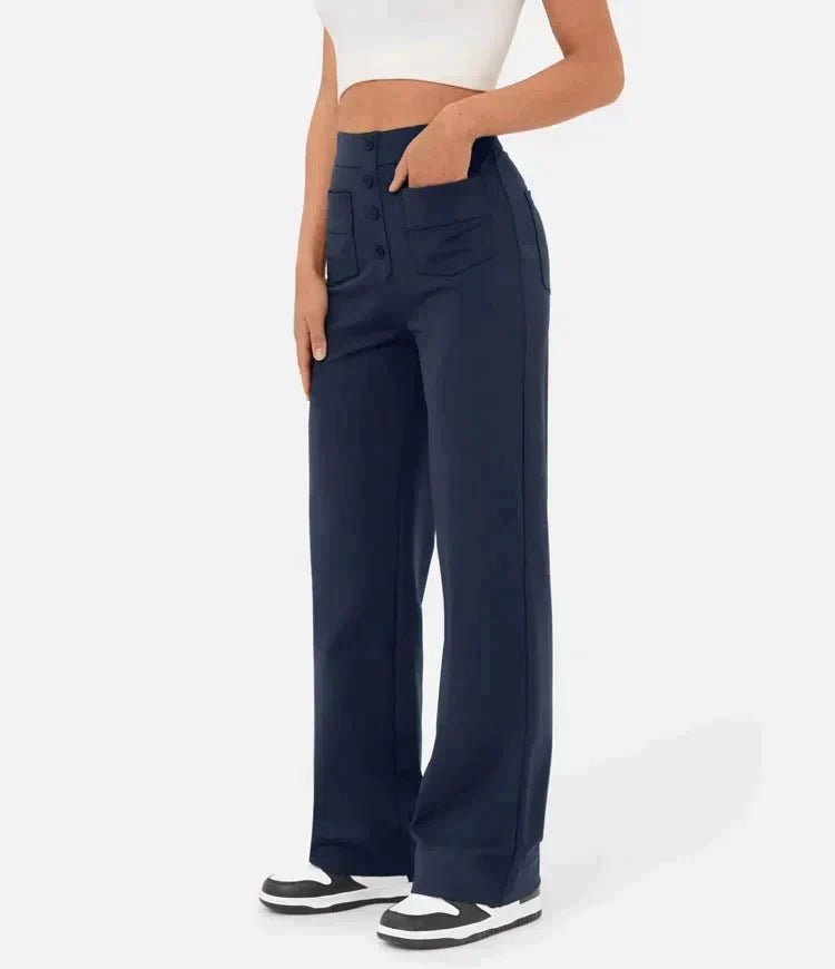 Lisa - High-Waisted Elastische Casual Broek