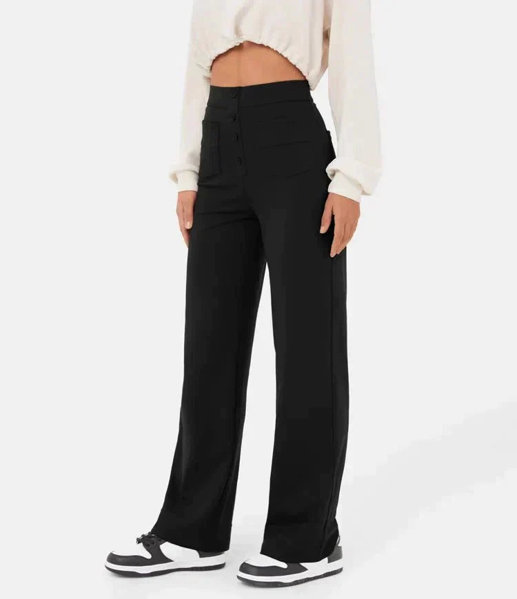 Lisa - High-Waisted Elastische Casual Broek