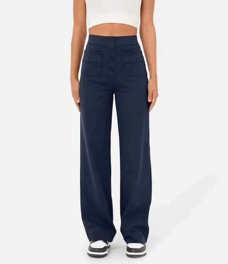 Lisa - High-Waisted Elastische Casual Broek