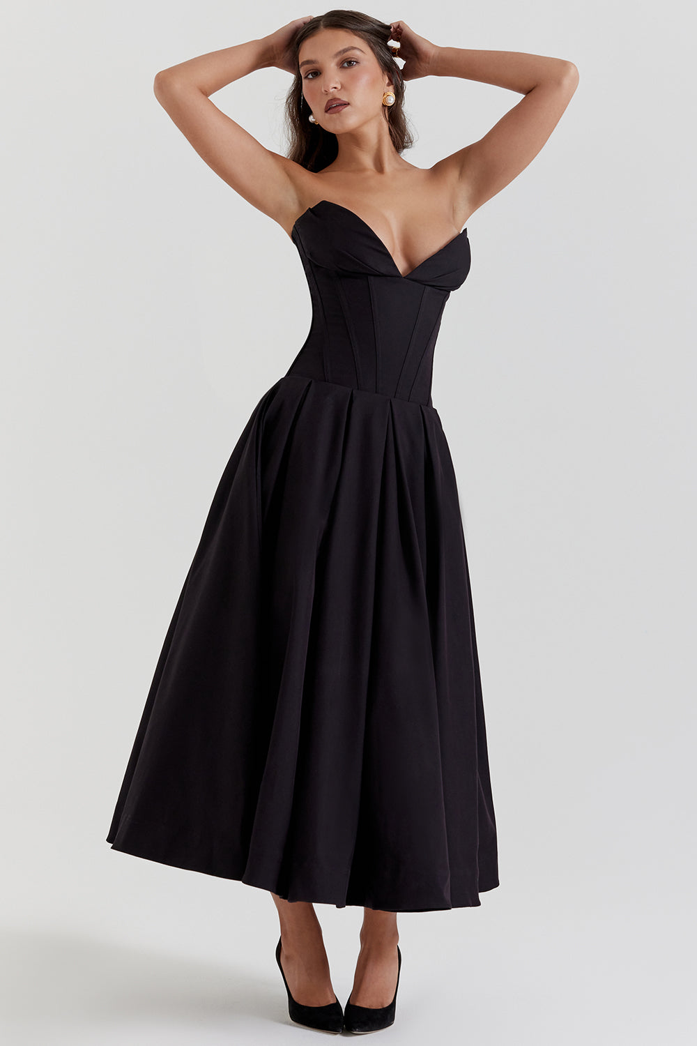 Nora - Strapless Midi-jurk