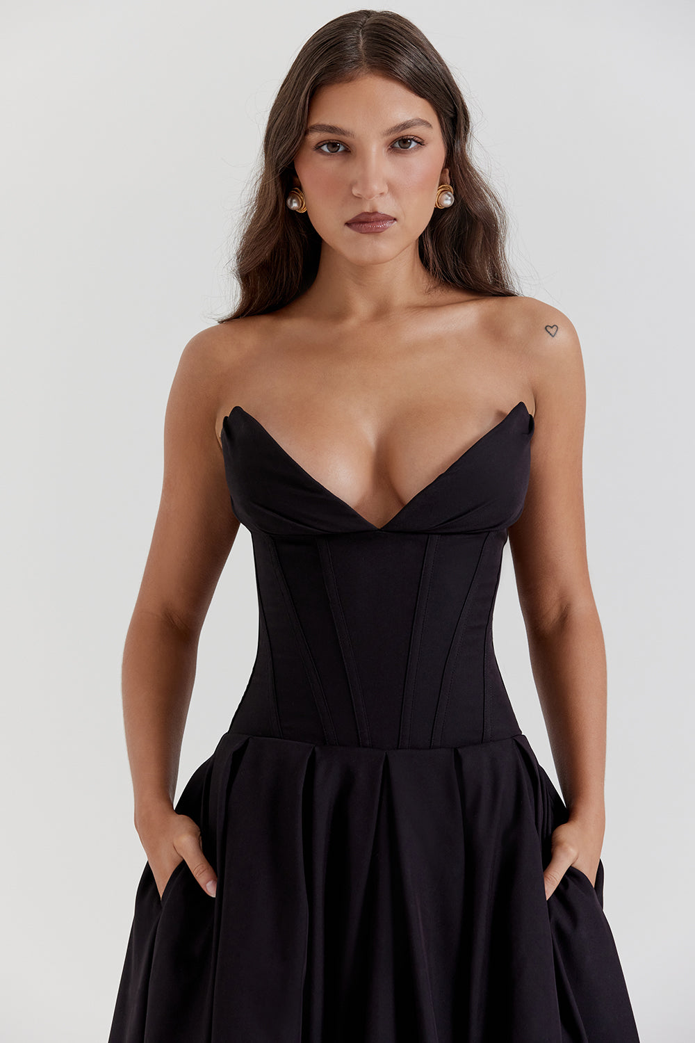 Nora - Strapless Midi-jurk