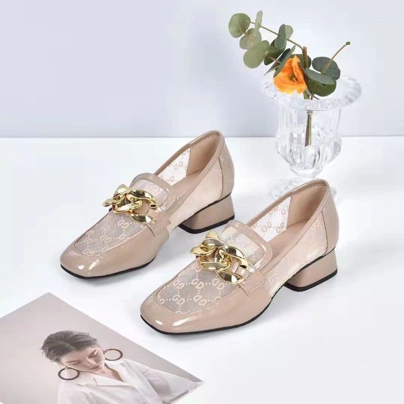 Anneliese - Elegante Leren Loafers met Dikke Hak