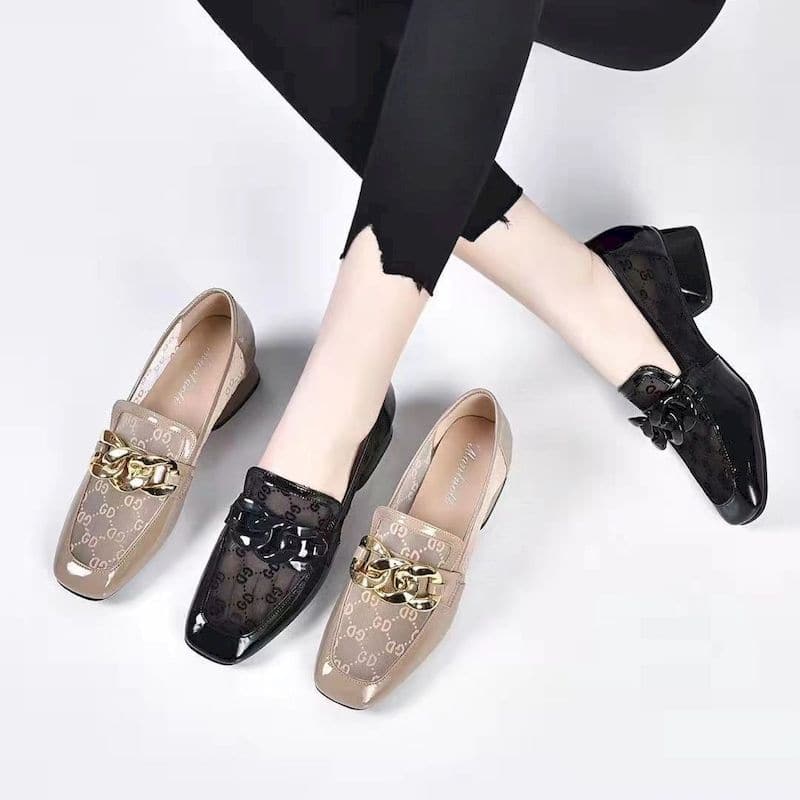 Anneliese - Elegante Leren Loafers met Dikke Hak