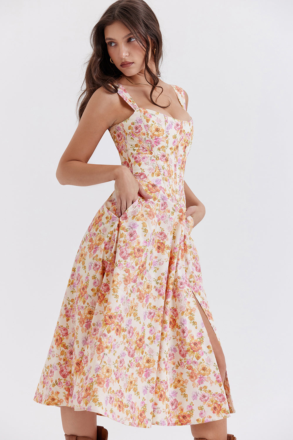 Sophie - Zomerse Bloemen Midi Jurk