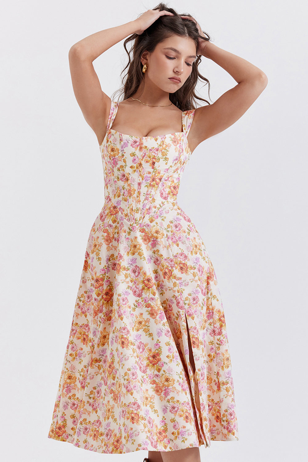 Sophie - Zomerse Bloemen Midi Jurk