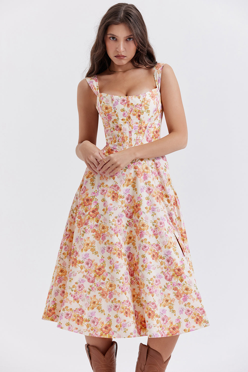 Sophie - Zomerse Bloemen Midi Jurk