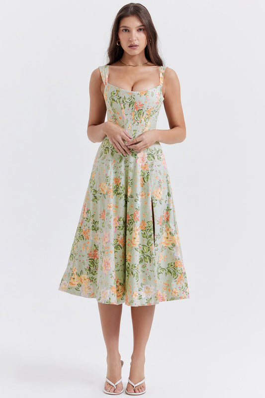 Sophie - Zomerse Bloemen Midi Jurk