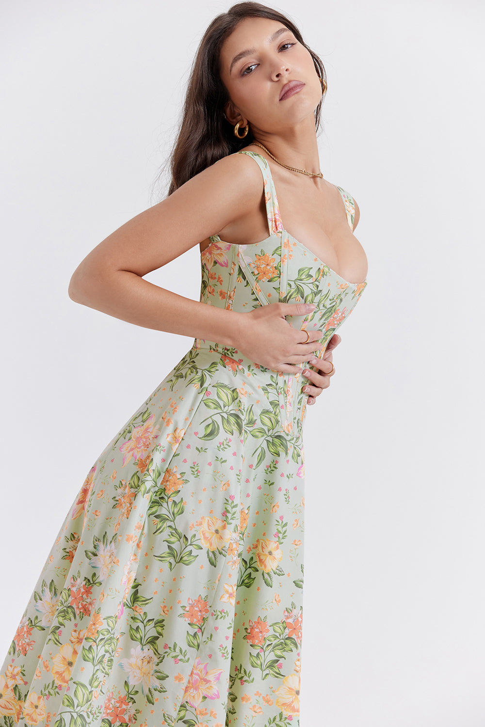 Sophie - Zomerse Bloemen Midi Jurk