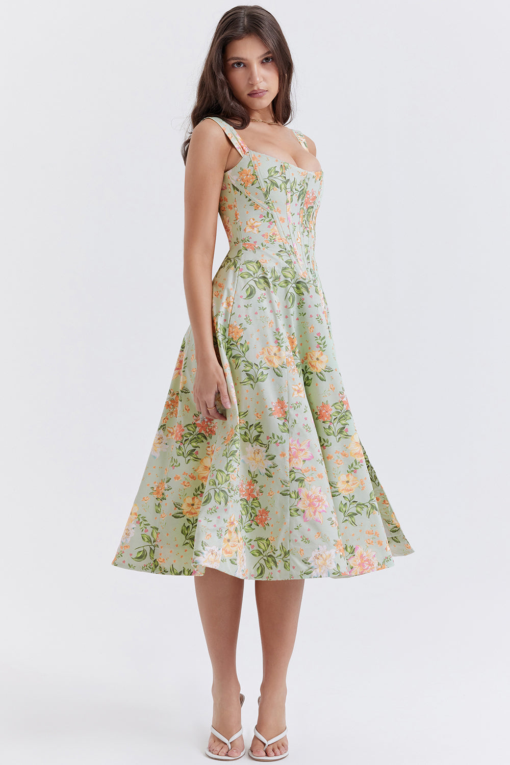 Sophie - Zomerse Bloemen Midi Jurk