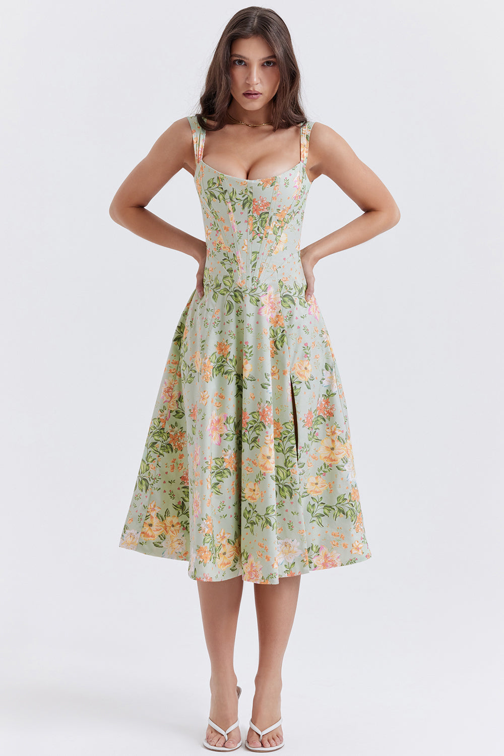 Sophie - Zomerse Bloemen Midi Jurk