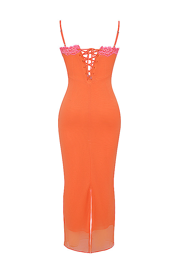 Scarlett - Vuurige Oranje Maxi Jurk