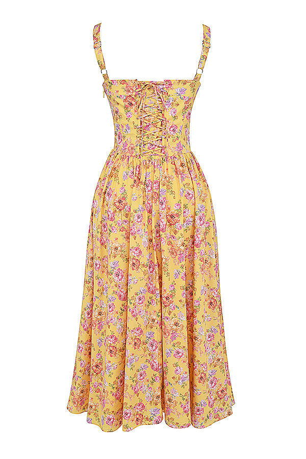 Sophie - Zomerse Bloemen Midi Jurk