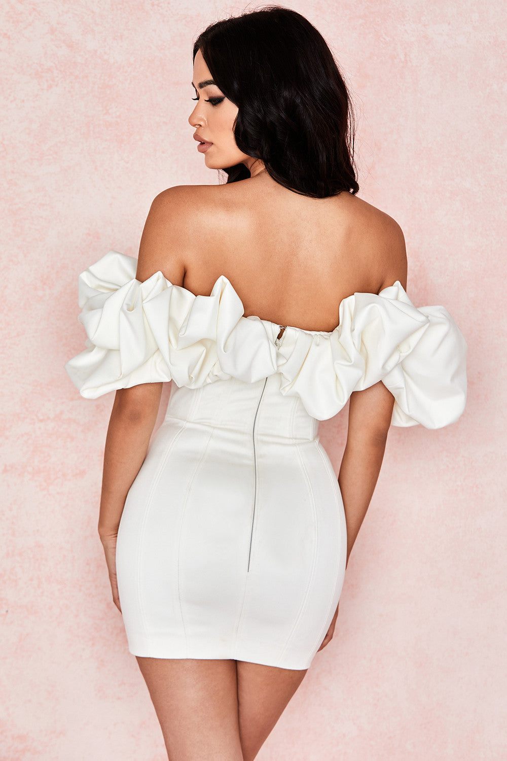 Lena - Elegante Strapless Satijnen Jurk met Ruches