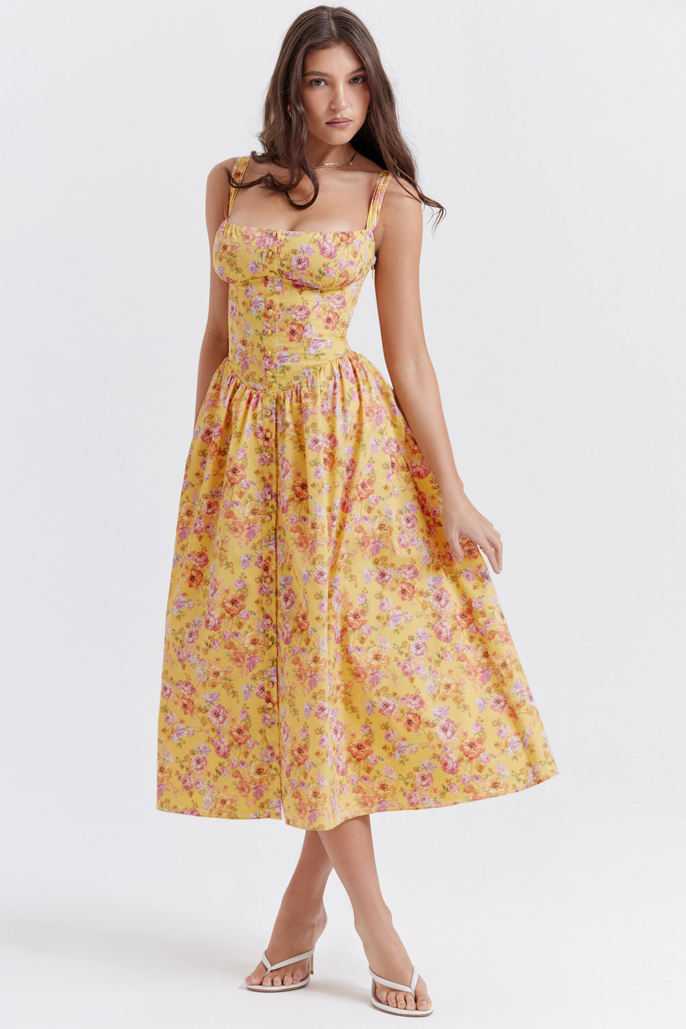 Sophie - Zomerse Bloemen Midi Jurk